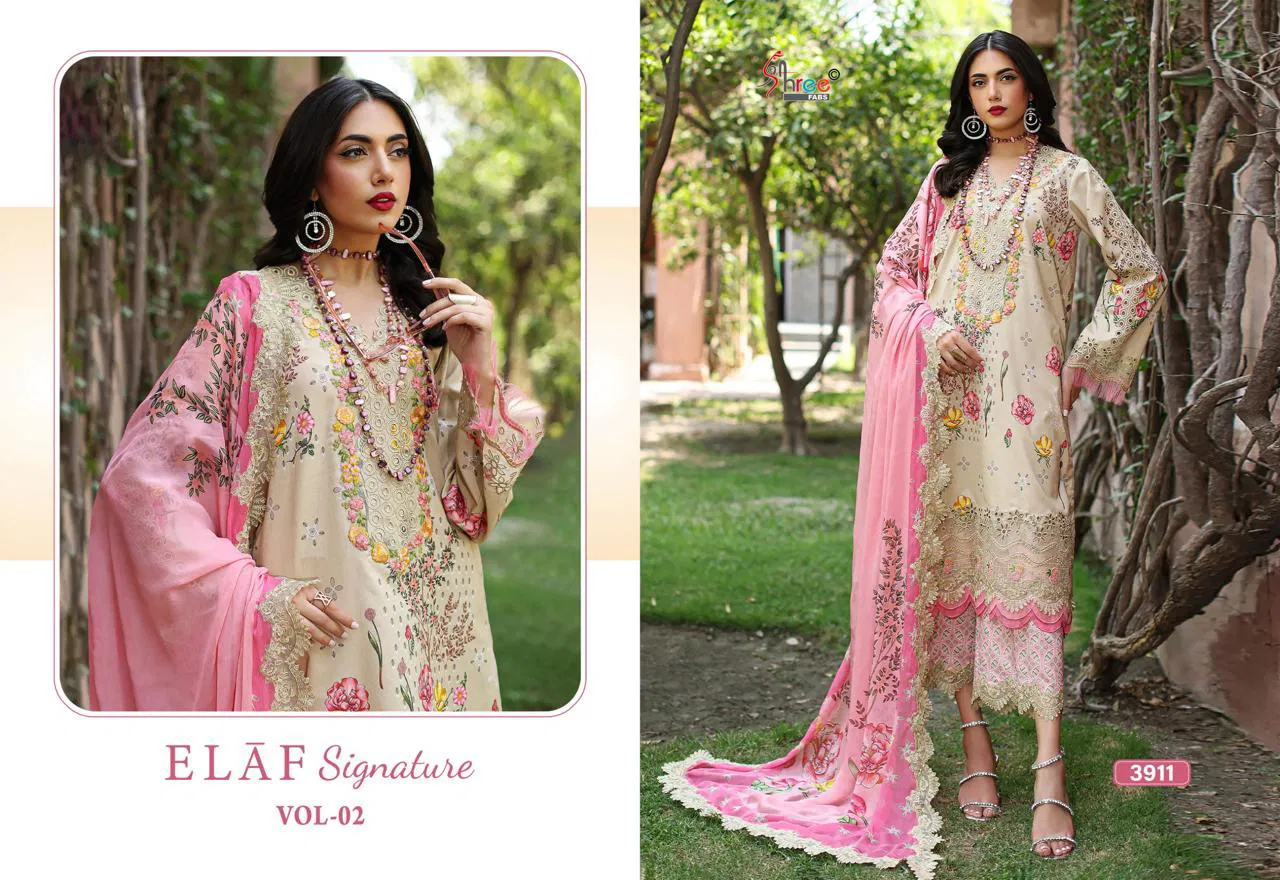 Elaf Signature Vol 2 By Shree Cotton Dupatta Pakistani Salwar Kameez Exporters In India